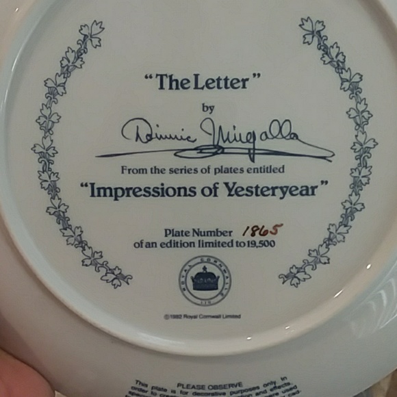 Collector plate, The Letter - Picture 3 of 3
